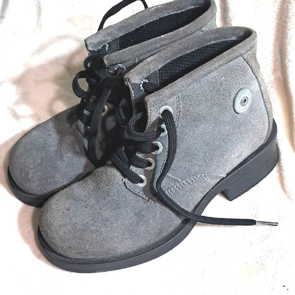 Diesel Gray Suede Boots